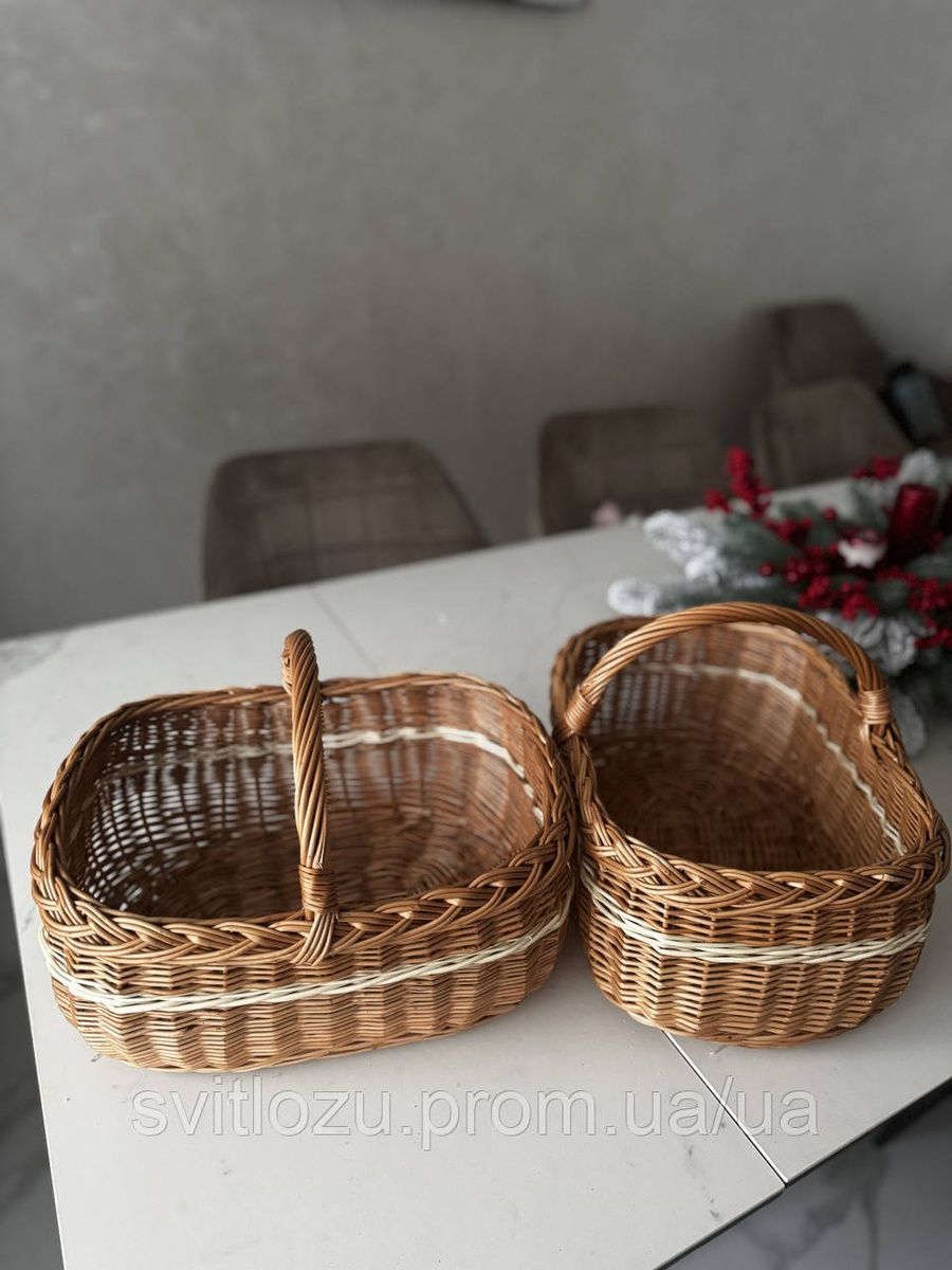 Пасхальний кошик в природньому кольорі &laquo;Перлова&raquo; 2462390021 фото